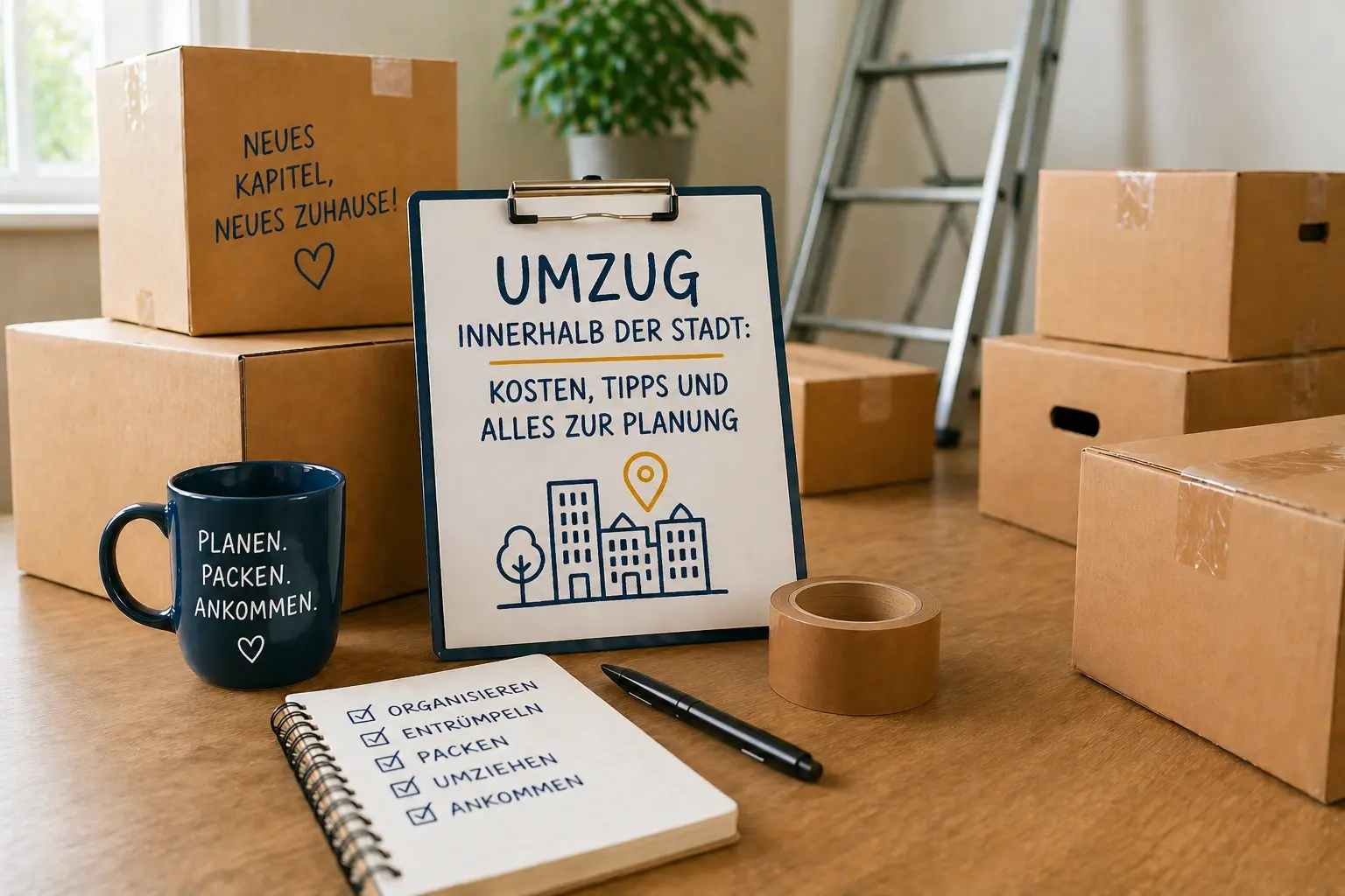Checkliste für den Umzug innerhalb der Stadt.